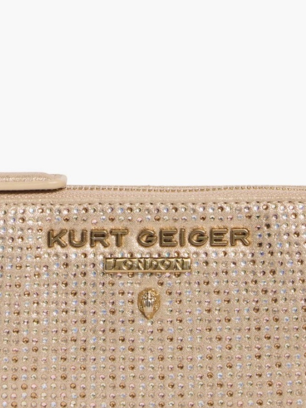 Kurt Geiger Champagne Crystal-Studded Wristlet